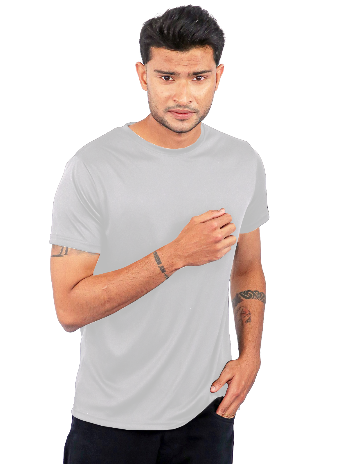 Trendy Dot Knit Round Neck Tee – Smart Casual Wear