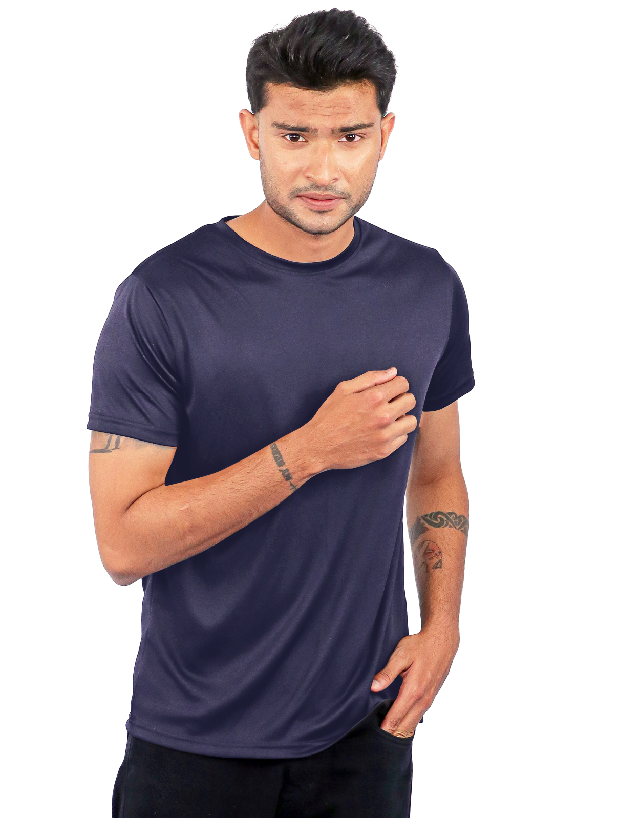 Trendy Dot Knit Round Neck Tee – Smart Casual Wear