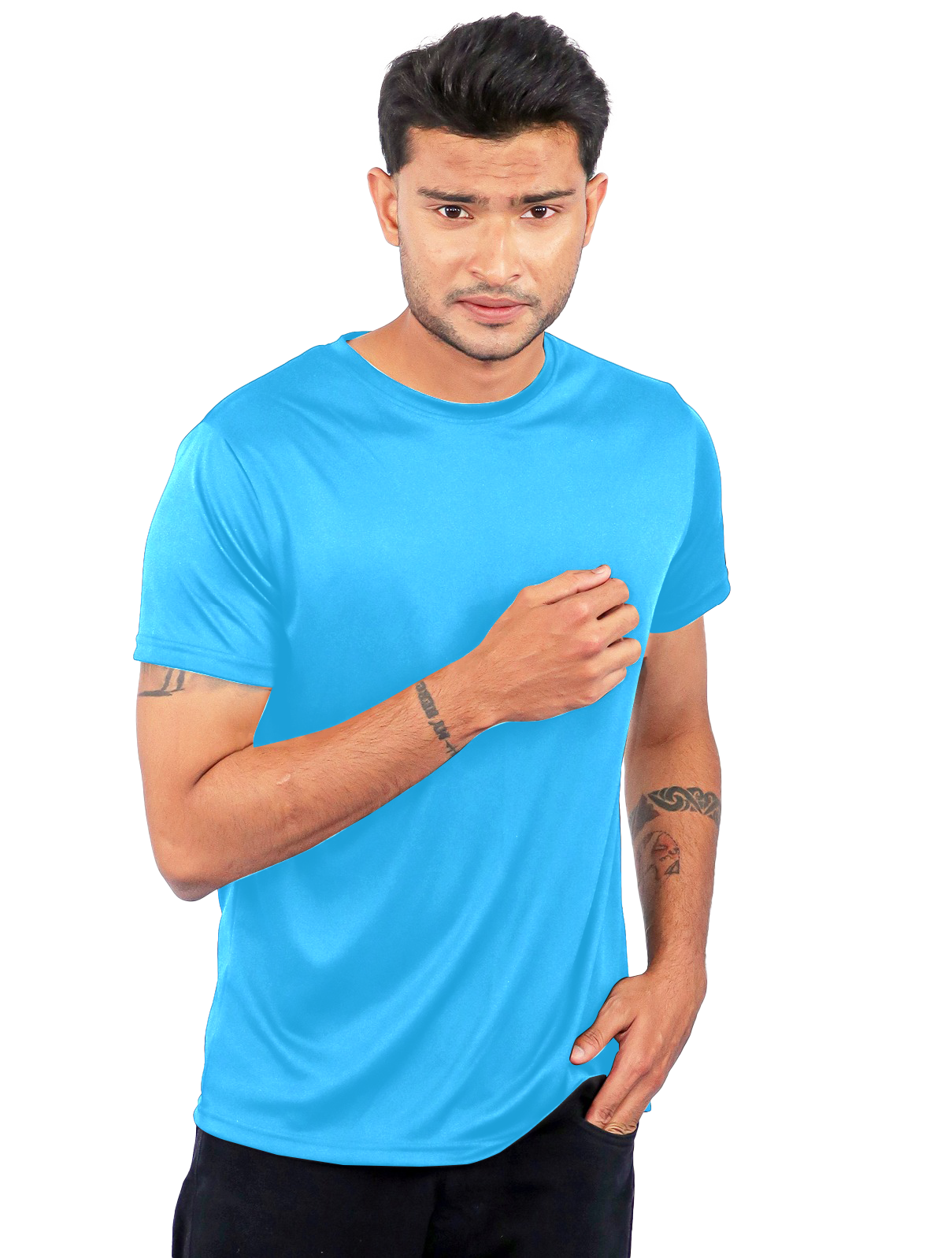 Trendy Dot Knit Round Neck Tee – Smart Casual Wear
