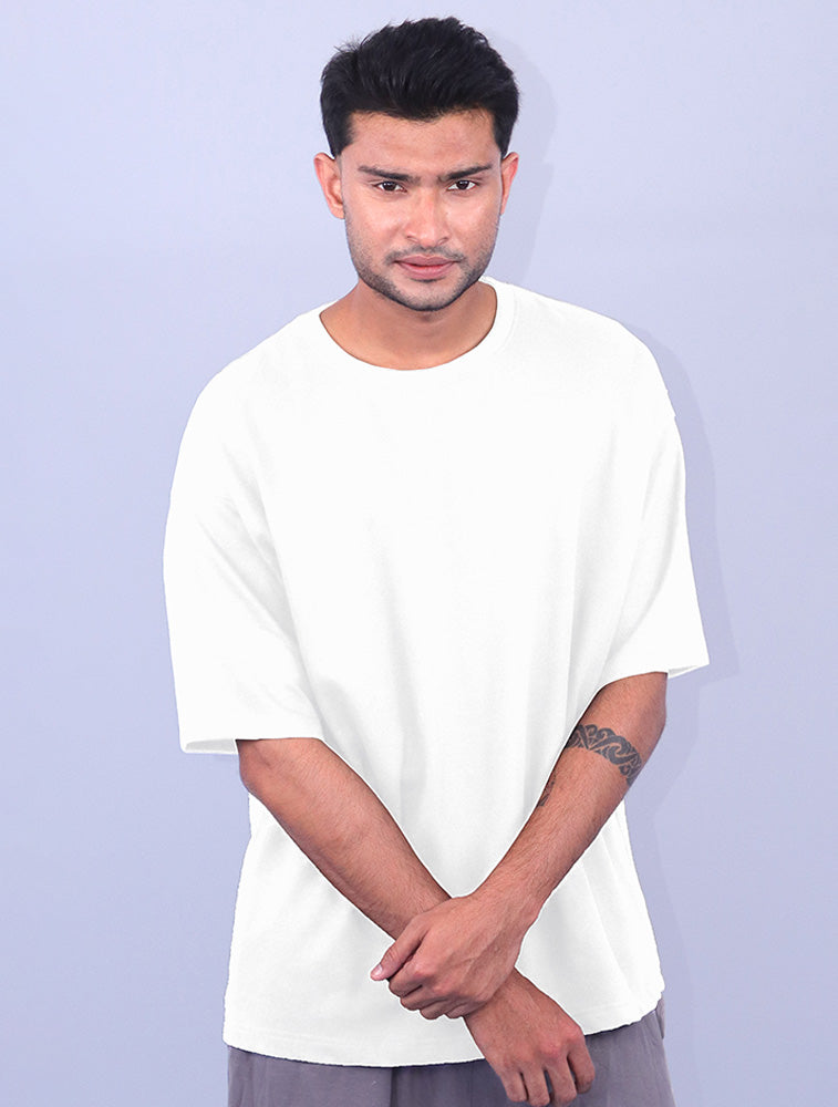 Ultra-Soft Oversized Terry Cotton T-Shirt for Effortless Comfort & Style
